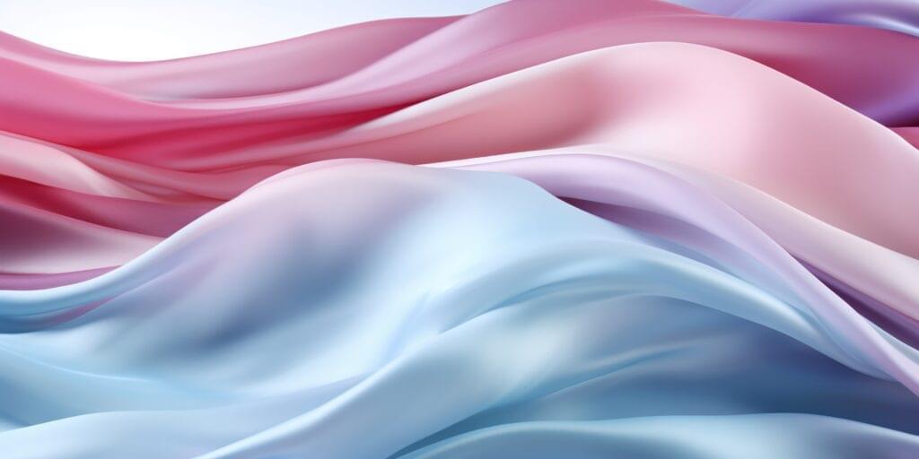 clean flatlay of fabrics or outfits in the three key shades: Barely butter fabric Candy pink fabric Seafoam fabric